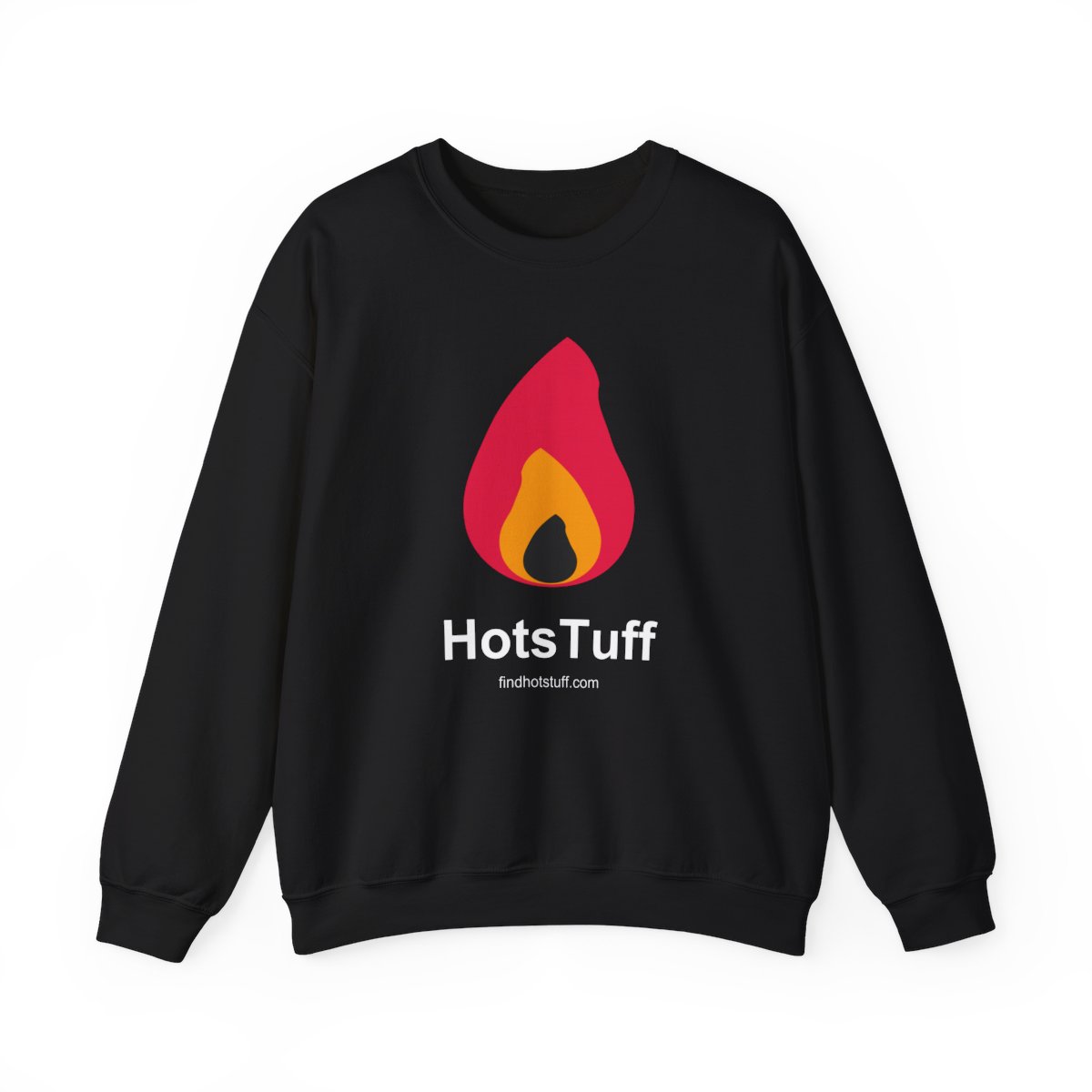 HotsTuff flame crewneck sweatshirt in black