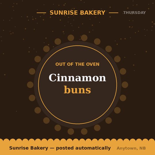 Bakery sample: cinnamon buns on a scalloped doily plate