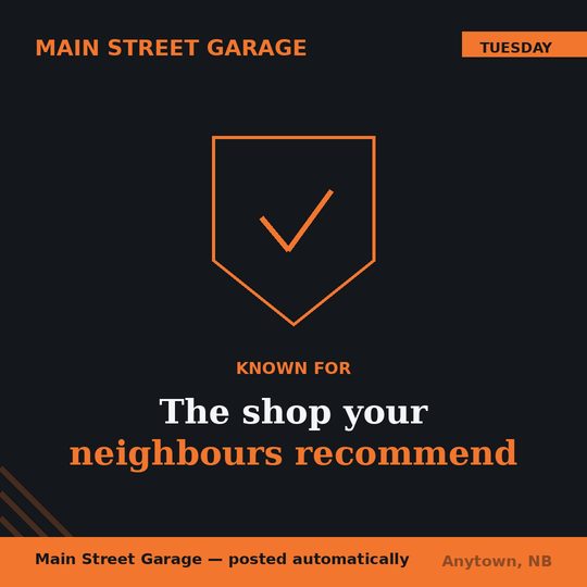 Garage sample: reputation post under a trust shield